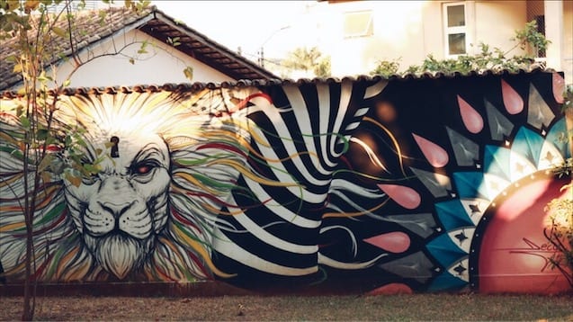 Grafite no Bosque dos Pássaros, no Setor Sul, em Goiânia