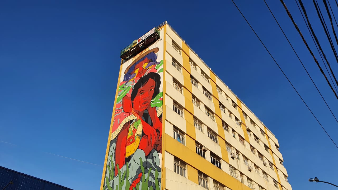Centro de Goiânia ganha mais um mural gigante do artista Wes Gama