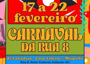 Rua 8, no Centro de Goiânia, tem programação gratuita de carnaval
