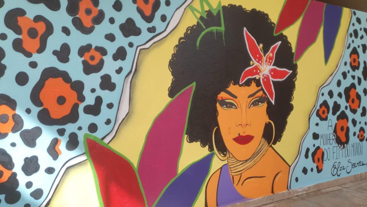 Vila Cultural Cora Coralina ganha mural que homenageia Elza Soares