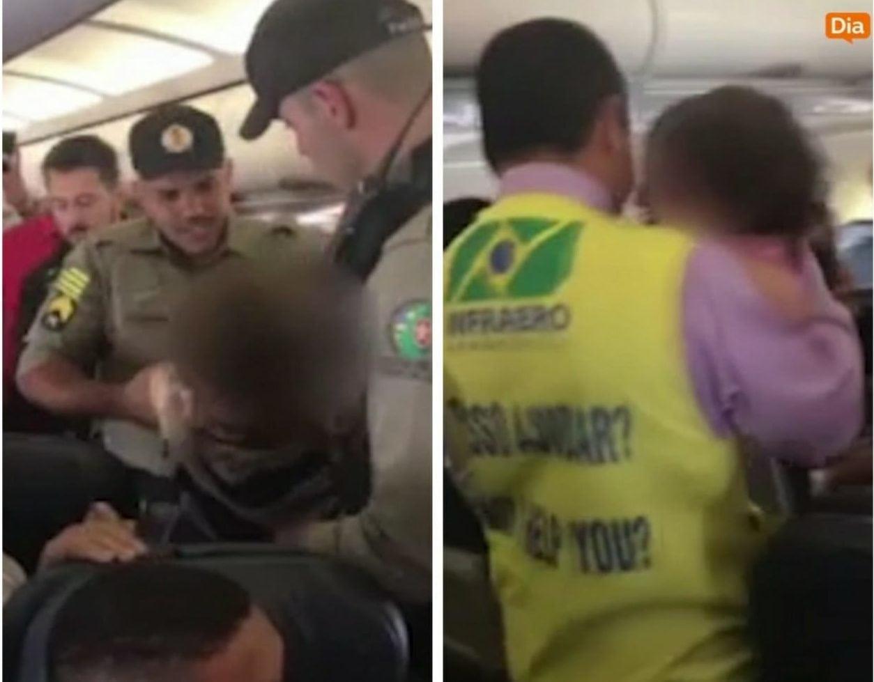Policiais retiram à força passageira de avião no aeroporto de Goiânia; veja vídeo