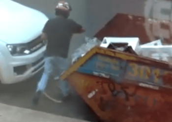 Homem é filmado furtando faróis, no setor Nova Suíça; veja vídeo