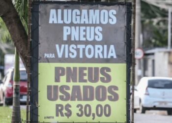 Pneus são alugados para passar em vistoria no Detran, em Goiás