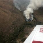 Grande incêndio atinge vegetação na Chapada dos Veadeiros