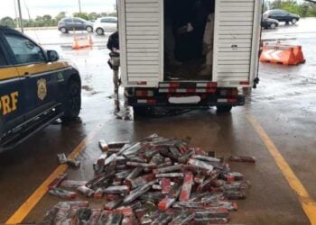 PRF apreende cerca de 300 kg de maconha em fundo falso de caminhonete, em Luziânia