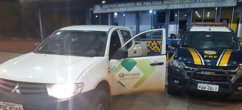 Homem é flagrado no MT com caminhonete furtada da Prefeitura de Rio Verde