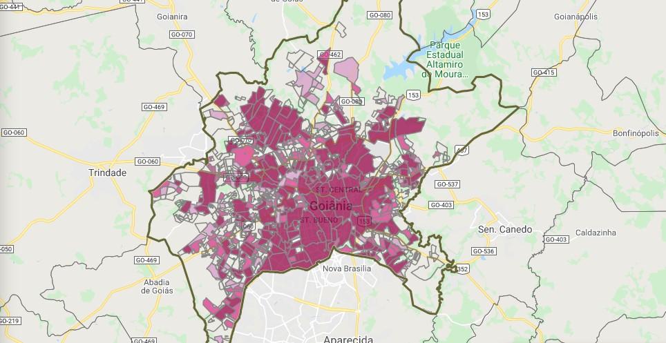 Goiânia tem mais de 450 bairros afetados pela covid-19, segundo dados