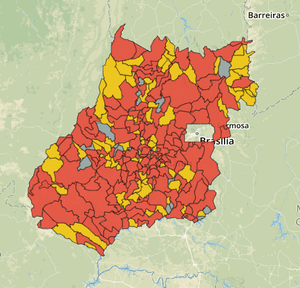Goiás tem 6,3 mil infectados e apenas 15 cidades sem casos de covid-19