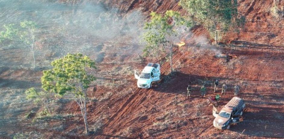 Nova operação encontra área de desmatamento irregular, em Cavalcante
