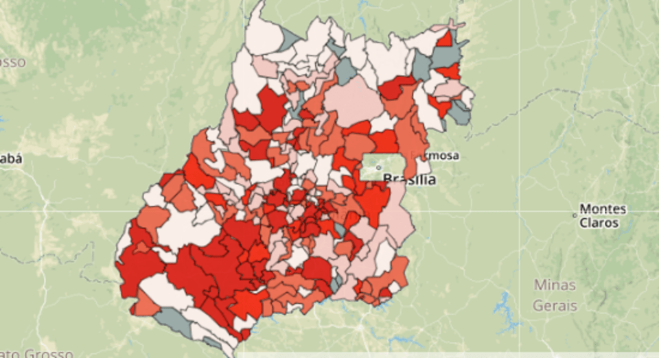 Goiás tem 56 mil infectados e apenas 13 cidades sem casos de covid-19