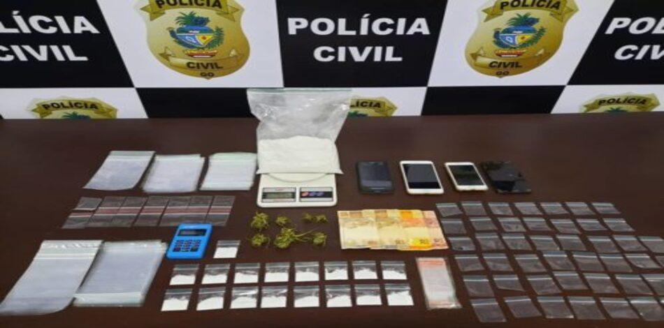 Casal é preso por suspeita de tráfico de cocaína, em Aparecida de Goiânia