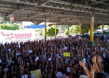 Profissionais decidem pela continuidade da greve da educação, em Goiânia