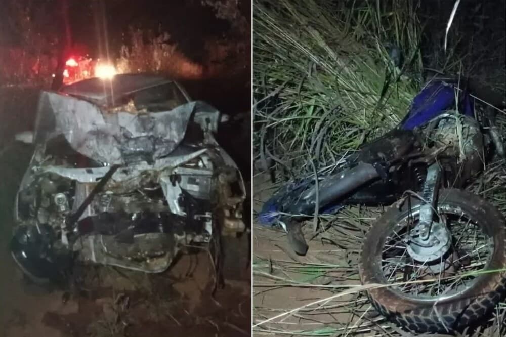 Homem morre após motocicleta bater contra carro na BR-251, em Cristalina