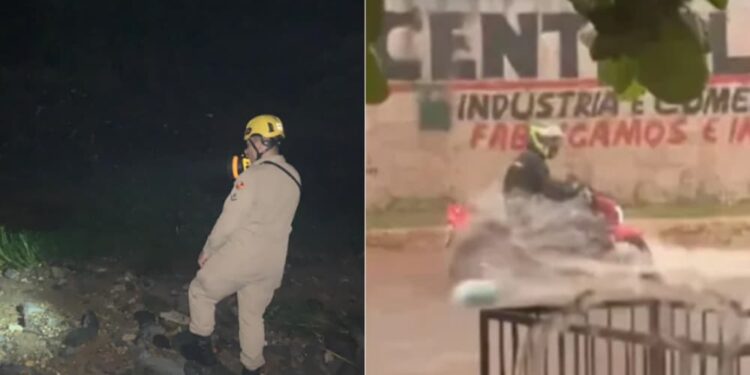 Bombeiros encontram corpo de motociclista arrastado por enxurrada em Goiânia