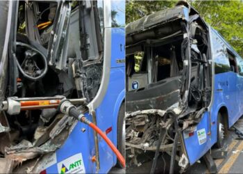 Acidente entre ônibus e carreta deixa quatro feridos na BR-020, em Posse