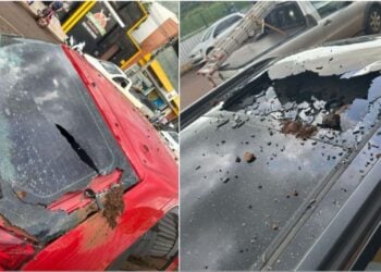 Explosão em construção deixa uma pessoa ferida e vários carros danificados, em Itumbiara