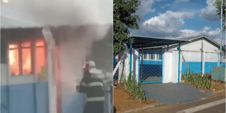 Cmei em Goiânia suspende aulas após incêndio tomar conta da estrutura