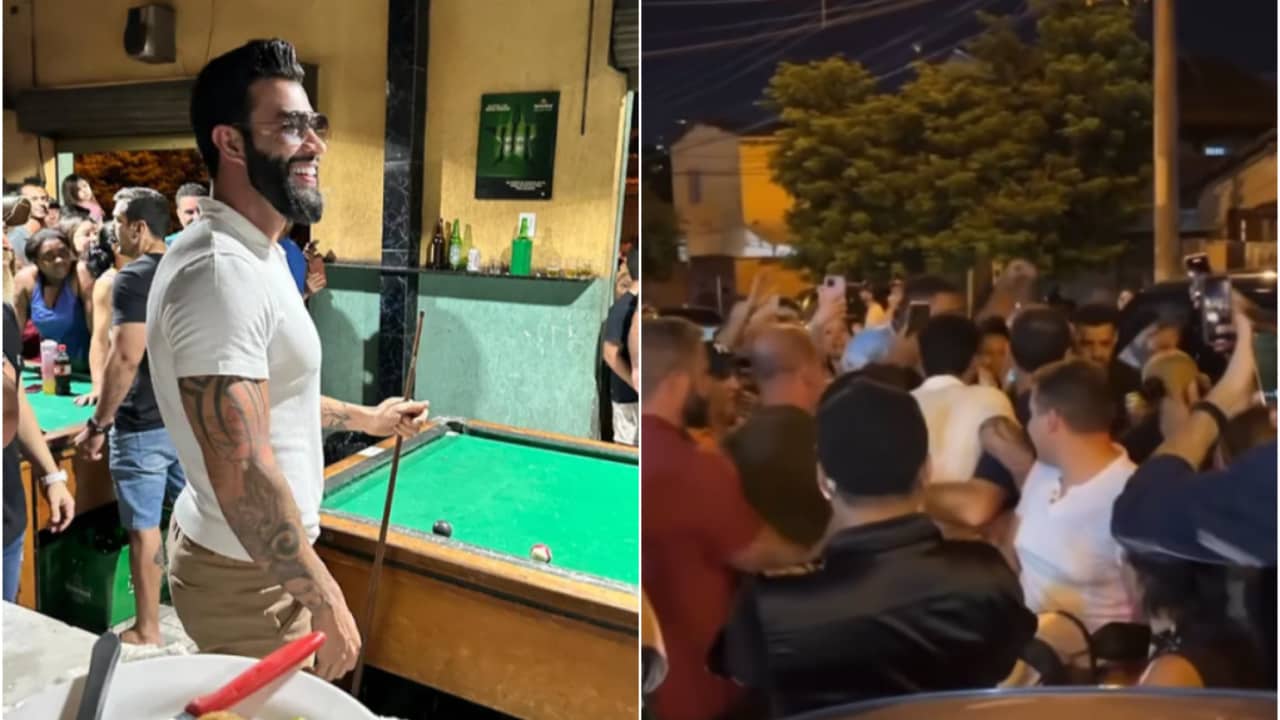 Gusttavo Lima Atrai Multidão ao Jogar Sinuca em Bar de Goiânia
