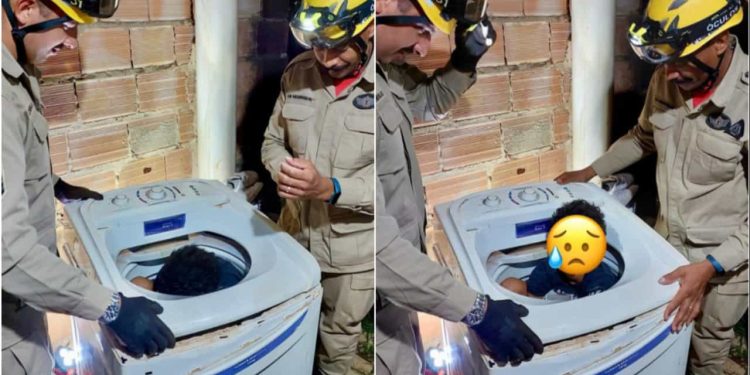 Criança é resgatada após ficar presa em máquina de lavar, em Cristalina