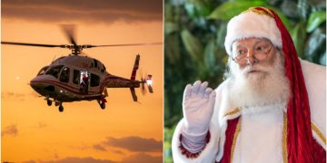 Natal em Goiânia: Papai Noel chega de helicóptero em shopping; veja como acompanhar