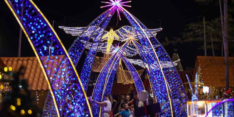 Luzes de Natal em Palmas, serão desligadas nesta segunda-feira (22). Foto: Divulgação