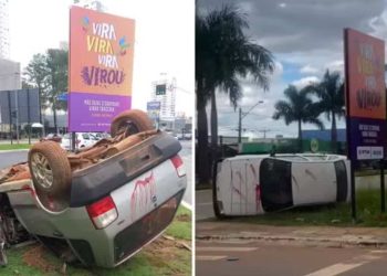 Entenda por que carros capotados estão espalhados pelas ruas de Goiânia; vídeo