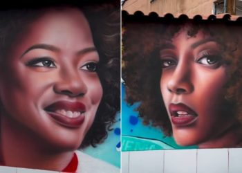 Atriz Viola Davis compartilha homenagem feita por artista goiano no RJ: "Te amo"