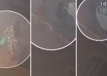 Vídeo mostra momento em que mãe com bebê de 8 meses cai em bueiro, em Goiás