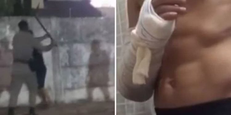 PM é filmado agredindo torcedor durante jogo de futebol em Goiás; vídeo