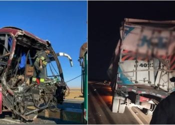 Grave acidente entre ônibus e caminhão deixa dois mortos e 20 feridos em Goiás