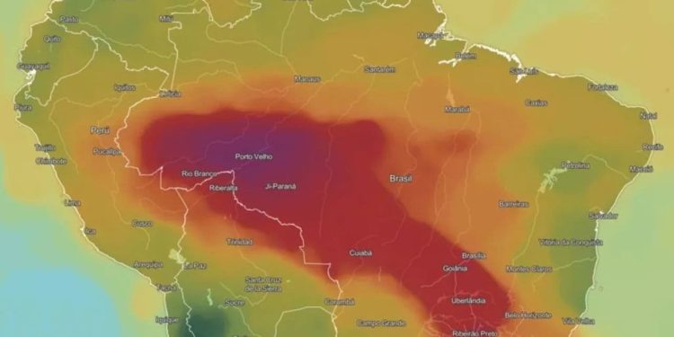 Mapa mostra que Goiás está na lista dos estados com qualidade do ar insalubre