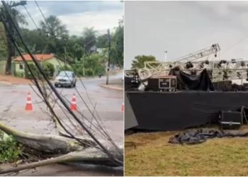 Temporal causa estragos em diversas cidades de Goiás e adia show de Zezé Di Camargo