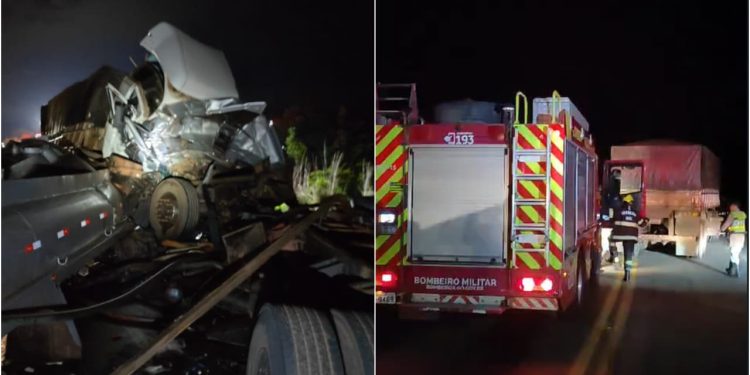 Motoristas morrem em acidente entre carreta bitrem e caminhão de combustível na GO-010