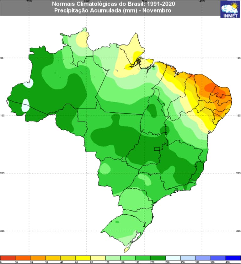 Chuvas no Brasil em novembro