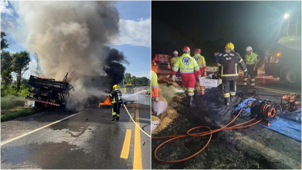 Quatro pessoas morrem carbonizadas após acidente na BR-153, em Uruaçu