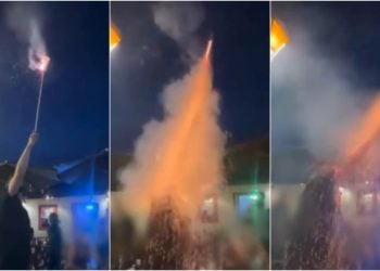 Vídeo: cinco pessoas ficam feridas após explosão de fogo de artifício, em Pirenópolis