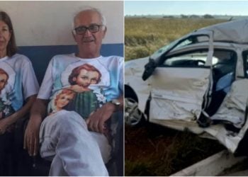 Acidente entre ônibus escolar e carro mata casal de professores na GO-215