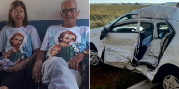 Acidente entre ônibus escolar e carro mata casal de professores na GO-215