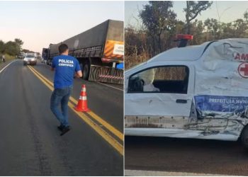 Enfermeiras morrem em acidente entre ambulância e caminhões na BR-364, em Goiás