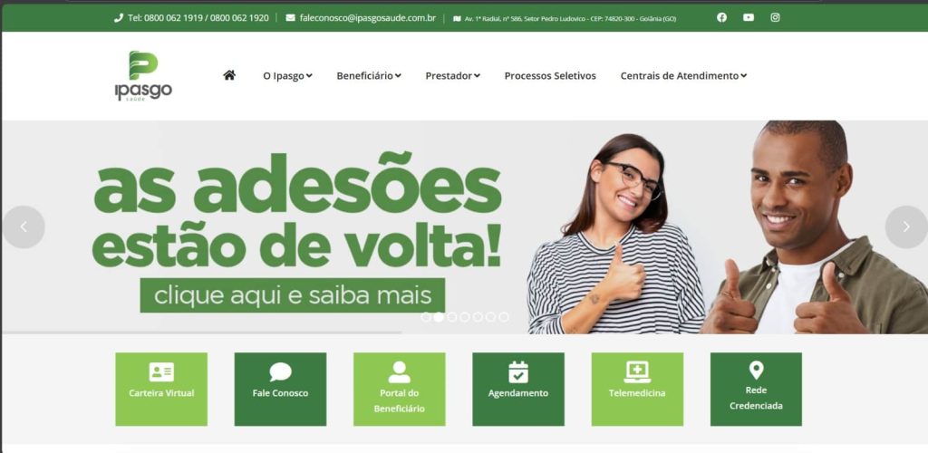 Site Ipasgo Saúde