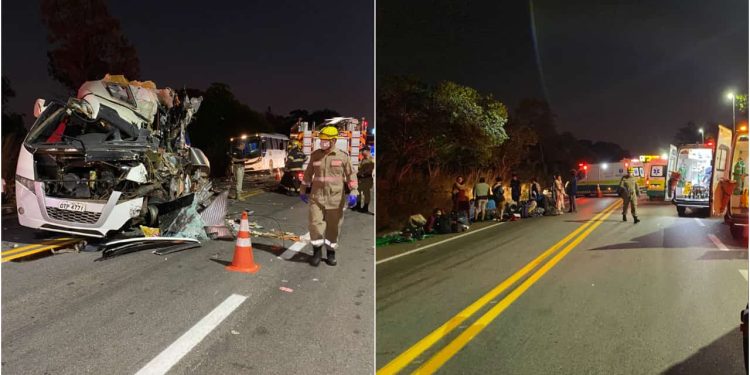 Grave acidente entre dois ônibus e carreta deixa ao menos 6 mortos na BR-153