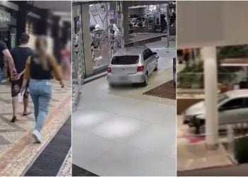 Vídeo: Carro invade shopping em Goiânia e motorista acaba preso em flagrante