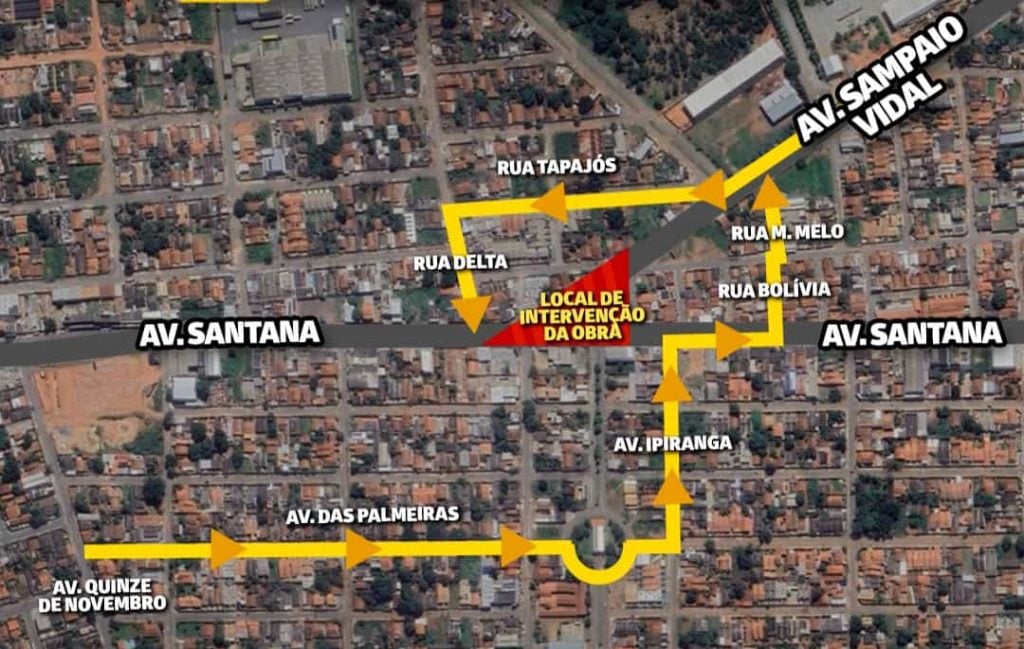 Obras em rotatória