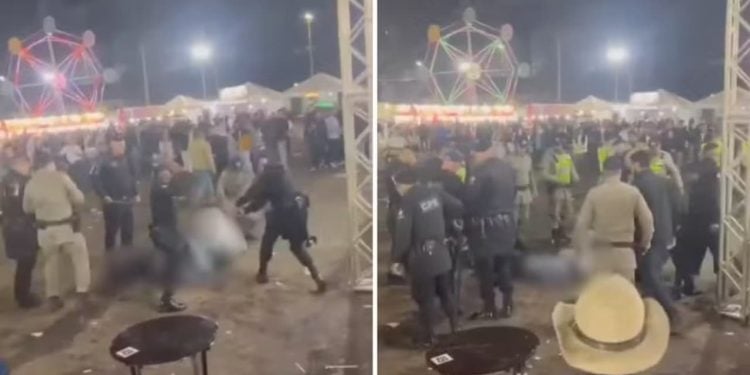 Vídeo: PMs são filmados agredindo jovens durante festa agropecuária em Goiás