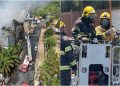 Incêndio de grandes proporções atinge espaço de festas em Goiânia