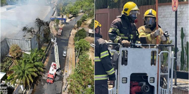 Incêndio de grandes proporções atinge espaço de festas em Goiânia