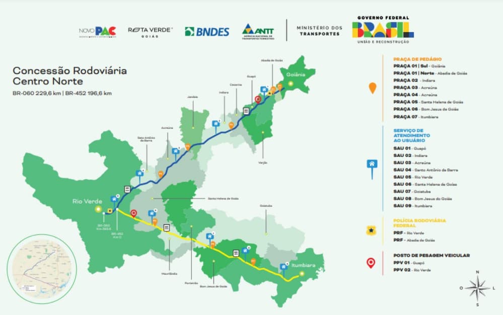 pedágios BRs 060 e 452