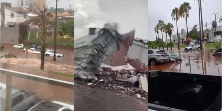 Chuva forte causa estragos, alagamentos e suspensão de serviços em Rio Verde
